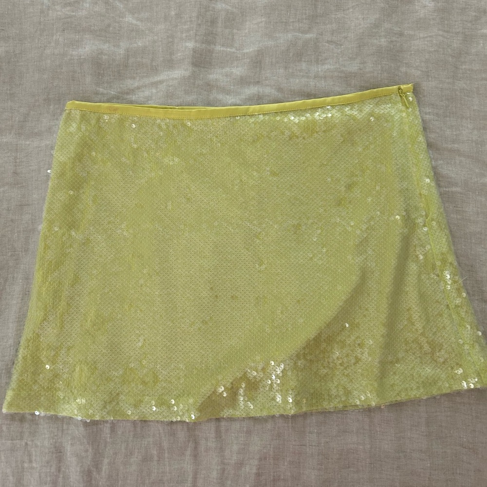 Zara Yellow Sequin Skirt